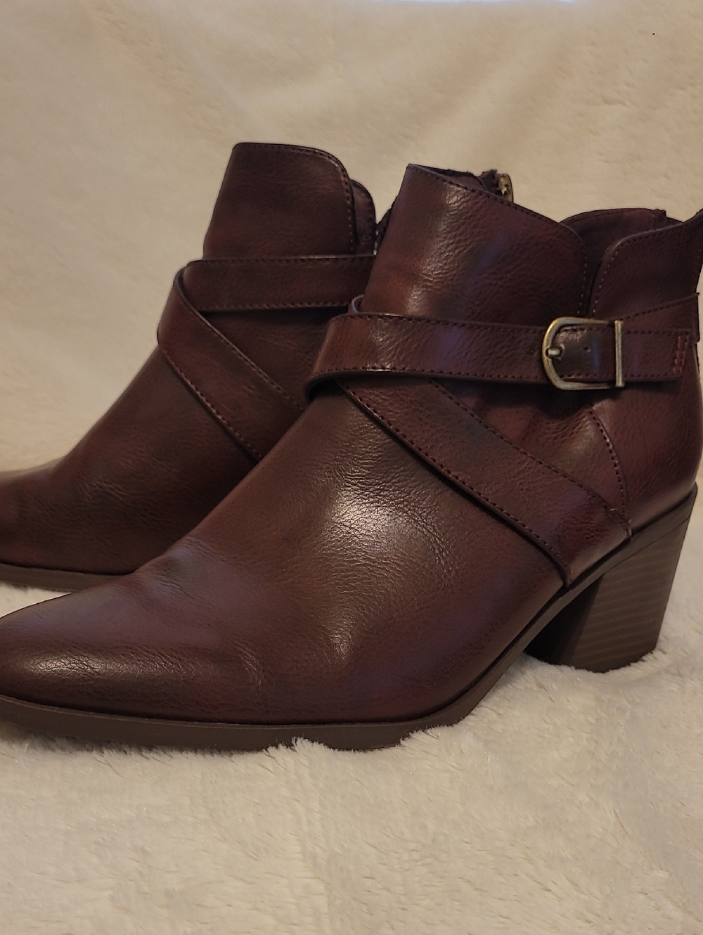 FRYE AND CO.  Pointed Ankle Booties with Buckle Strap